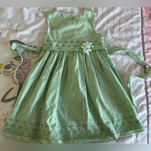 5, Emily Rose Green Gingham Dress with Floral Accent